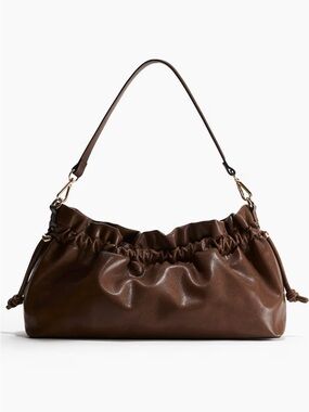 H&M Brown Ruched Shoulder Bag